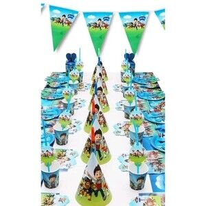 130 Piece Paw Patrol Birthday Party Supplies Decorations Invitations Tableware